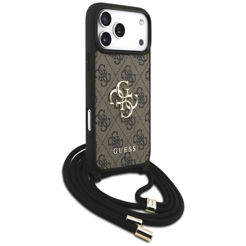 Original Case GUESS 4G Big Logo Cord Stap Crossbody for Iphone 17 Pro Max brown