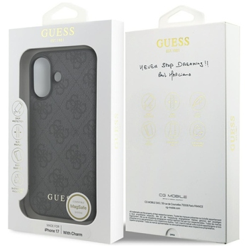 Original Case GUESS 4G Charms Collection MagSafe for Iphone 17 black