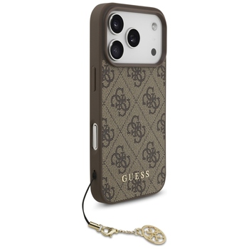 Original Case GUESS 4G Charms Collection MagSafe for Iphone 17 Pro brown