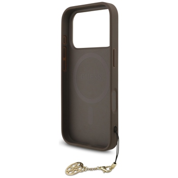 Original Case GUESS 4G Charms Collection MagSafe for Iphone 17 Pro brown