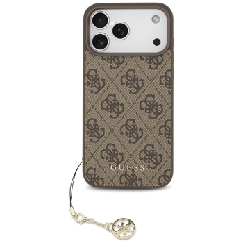 Original Case GUESS 4G Charms Collection MagSafe for Iphone 17 Pro Max brown