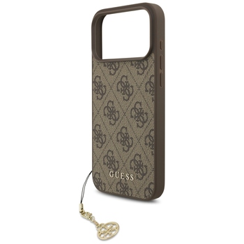 Original Case GUESS 4G Charms Collection MagSafe for Iphone 17 Pro Max brown