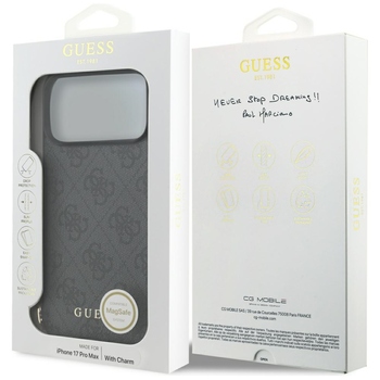 Original Case GUESS 4G Charms Collection MagSafe for Iphone 17 Pro Max black