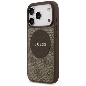 Original Case GUESS 4G Circle Classic Logo MagSafe for Iphone 17 Pro brown