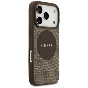 Original Case GUESS 4G Circle Classic Logo MagSafe for Iphone 17 Pro brown