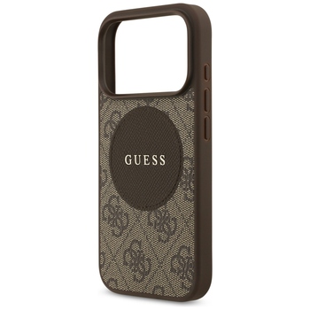 Original Case GUESS 4G Circle Classic Logo MagSafe for Iphone 17 Pro brown