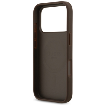 Original Case GUESS 4G Circle Classic Logo MagSafe for Iphone 17 Pro brown