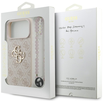 Original Case GUESS 4G Strap 4G Classic Logo for Iphone 17 Pro Max pink