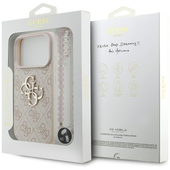 Original Case GUESS 4G Strap 4G Classic Logo for Iphone 17 Pro pink