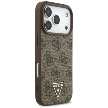 Original Case GUESS 4G Strap Triangle Logo MagSafe for Iphone 17 Pro brown