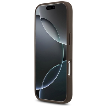 Original Case GUESS 4G Strap Triangle Logo MagSafe for Iphone 17 Pro brown