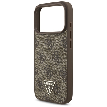 Original Case GUESS 4G Strap Triangle Logo MagSafe for Iphone 17 Pro brown