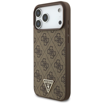 Original Case GUESS 4G Strap Triangle Logo MagSafe for Iphone 17 Pro Max brown