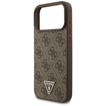 Original Case GUESS 4G Strap Triangle Logo MagSafe for Iphone 17 Pro Max brown