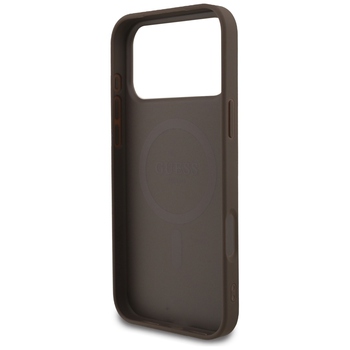 Original Case GUESS 4G Strap Triangle Logo MagSafe for Iphone 17 Pro Max brown