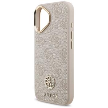 Original Case GUESS 4G Strass Logo & Big Strap Metal Buttons MagSafe for Iphone 17 pink