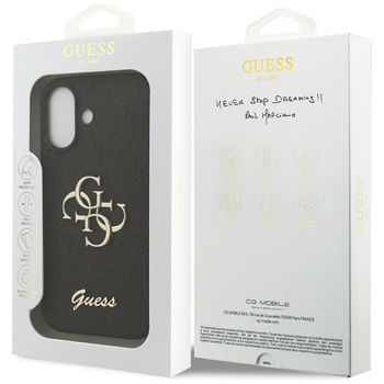 Original Case GUESS Fixed Glitter Big 4G for Iphone 17 black
