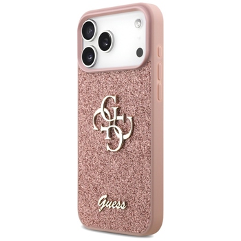 Original Case GUESS Fixed Glitter Big 4G for Iphone 17 Pro Max pink