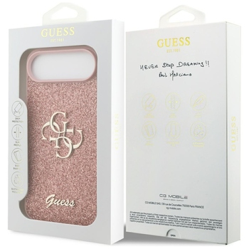 Original Case GUESS Fixed Glitter Big 4G for Iphone 17 Air pink