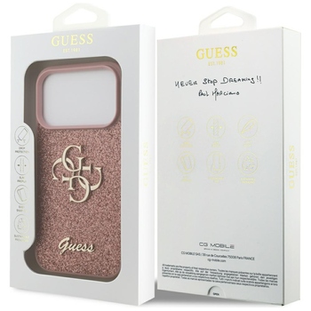 Original Case GUESS Fixed Glitter Big 4G for Iphone 17 Pro pink