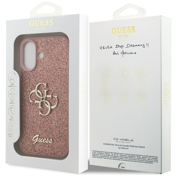 Original Case GUESS Fixed Glitter Big 4G for Iphone 17 pink