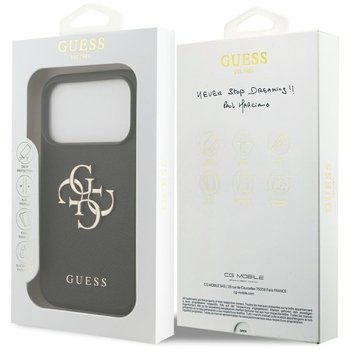 Original Case GUESS Grained Big 4G & Classic Logo for Iphone 17 Pro black