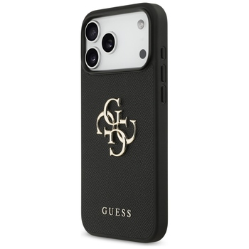 Original Case GUESS Grained Big 4G & Classic Logo for Iphone 17 Pro Max black