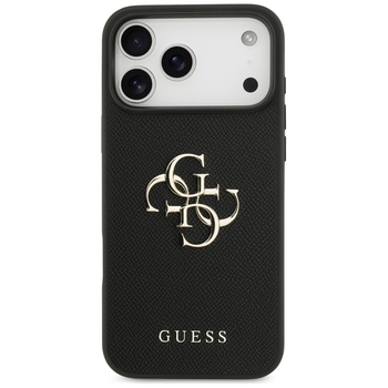 Original Case GUESS Grained Big 4G & Classic Logo for Iphone 17 Pro Max black