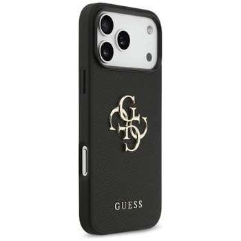 Original Case GUESS Grained Big 4G & Classic Logo for Iphone 17 Pro Max black