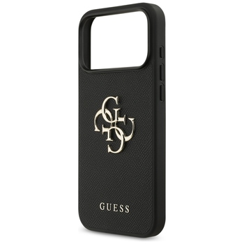 Original Case GUESS Grained Big 4G & Classic Logo for Iphone 17 Pro Max black
