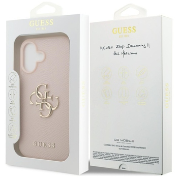 Original Case GUESS Grained Big 4G & Classic Logo for Iphone 17 pink