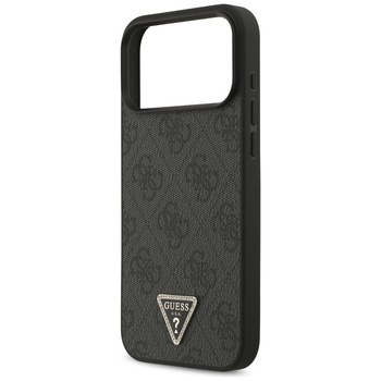 Original Case GUESS Leather 4G Triangle Strass MagSafe for Iphone 17 Pro Max black