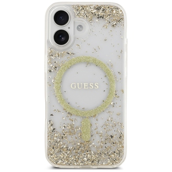 Original Case GUESS Resin Bottom Glitter MagSafe for Iphone 17 gold