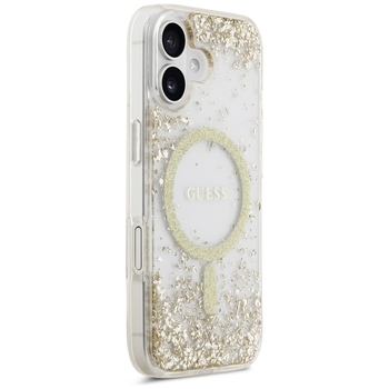 Original Case GUESS Resin Bottom Glitter MagSafe for Iphone 17 gold