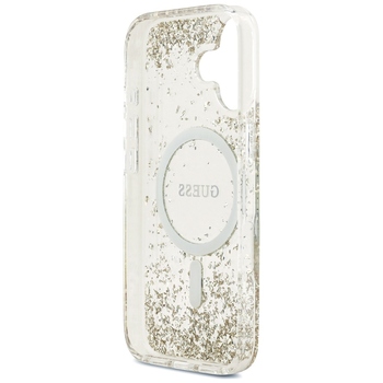 Original Case GUESS Resin Bottom Glitter MagSafe for Iphone 17 gold