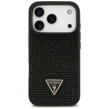 Original Case GUESS Rhinestone Triangle Logo for Iphone 17 Pro black