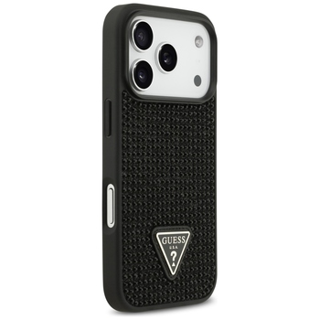 Original Case GUESS Rhinestone Triangle Logo for Iphone 17 Pro black