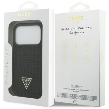 Original Case GUESS Rhinestone Triangle Logo for Iphone 17 Pro black