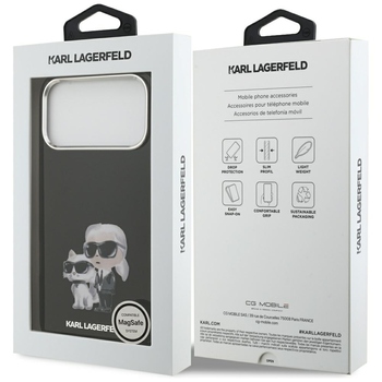 Original Pouch KARL LAGERFELD IML Aquarelle Choupette & Logo Magsafe for Iphone 17 Pro Max black