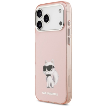 Original Pouch KARL LAGERFELD IML Aquarelle Choupette & Logo Magsafe for Iphone 17 Pro Max pink
