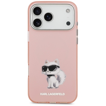Original Pouch KARL LAGERFELD IML Aquarelle Choupette & Logo Magsafe for Iphone 17 Pro Max pink