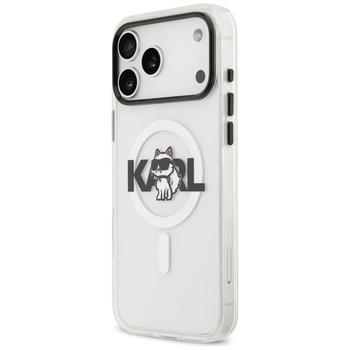Original Pouch KARL LAGERFELD IML Choupette Sketch Logo Magsafe for Iphone 17 Pro Max transparent