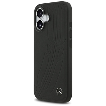 Original Case MERCEDES Leather Large Laurel Leave MagSafe for Iphone 17 black