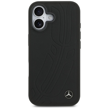 Original Case MERCEDES Leather Large Laurel Leave MagSafe for Iphone 17 black