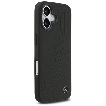 Original Case MERCEDES Leather Large Laurel Leave MagSafe for Iphone 17 black