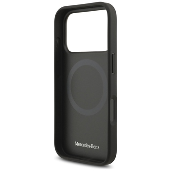 Original Case MERCEDES Leather Large Laurel Leave MagSafe for Iphone 17 Pro black