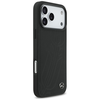 Original Case MERCEDES Leather Large Laurel Leave MagSafe for Iphone 17 Pro Max black