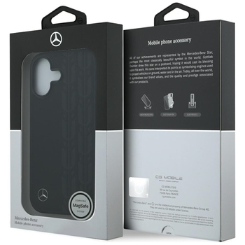 Original Case MERCEDES Leather Laurel Leaves MagSafe for Iphone 17 black