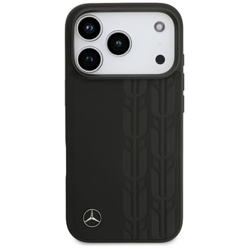 Original Case MERCEDES Leather Laurel Leaves MagSafe for Iphone 17 Pro black