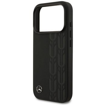 Original Case MERCEDES Leather Laurel Leaves MagSafe for Iphone 17 Pro black